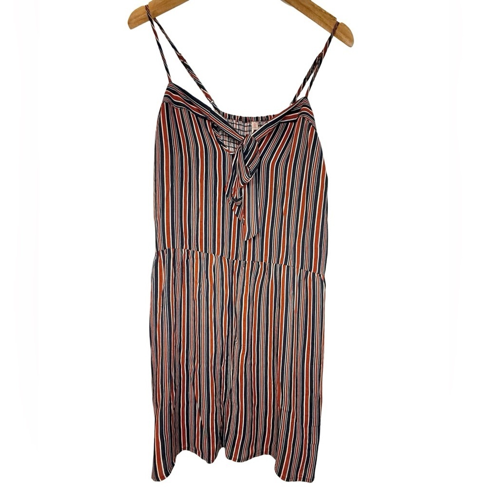 Xhilaration Navy, Rust & White Striped Spaghetti Strap Jumpsuit